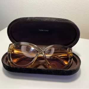Tom Ford FT0577 Diane-02 Sunglasses Clear Shiny Brown w/Brown Lens 45E